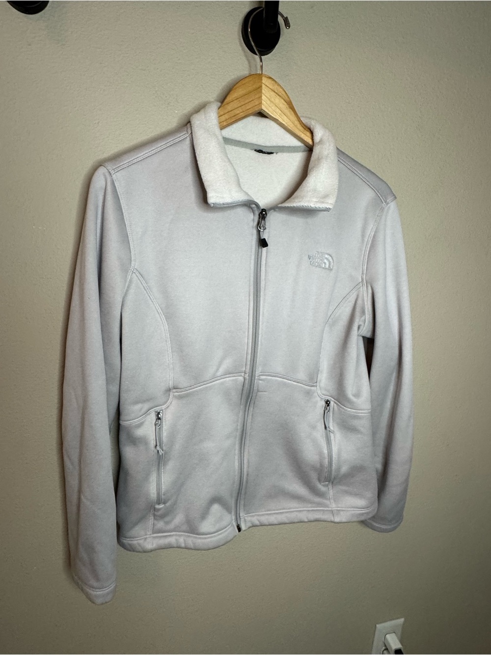 The North Face White Full Zip Fleece Jacket Super Soft Cozy Layer